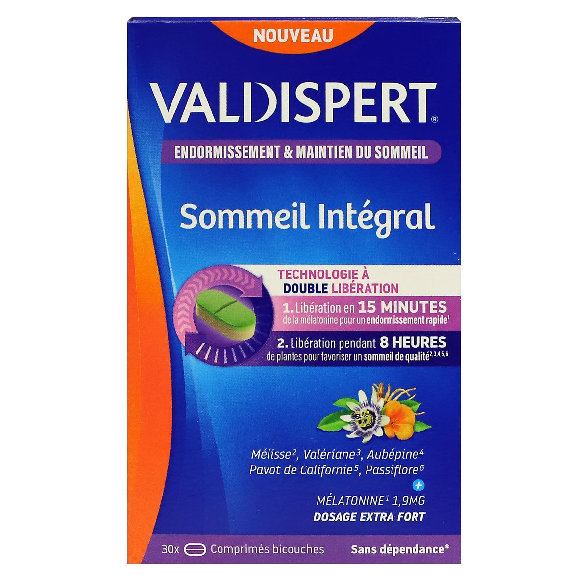 Valdispert Sommeil Rapide Extra Fort - Complément Alimentaire 1,9mg - 40 Pastilles à Base De Plantes