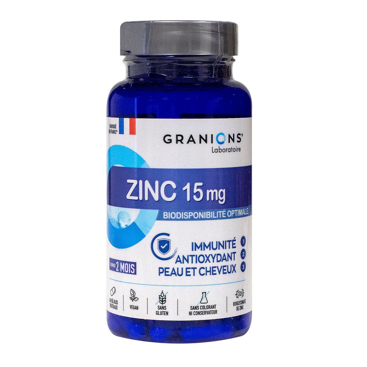 Complément Zinc 50mg - Oxyde/citrate - 30/60/120 Gélules - Soutien Immunitaire Et Peau - Neuf Sous Blister