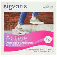 Active Confort fraicheur chaussettes écru contention femme classe 2 taille S