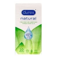 Natural 10 préservatifs lubrifiant 98% origine naturelle