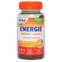 Energie 8 vitamines et guarana goûts orange citron framboise 50 gummies