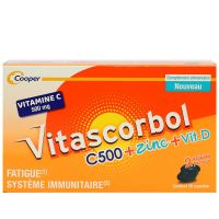 Vitamine C 500mg zinc Vitamine D fatigue système immunitaire 30 capsules