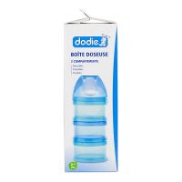 Boîte doseuse lait 3 compartiments - bleu