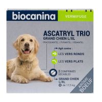 Ascatryl Trio vermifuge grand chien 2 comprimés bœuf