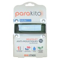 Bracelet anti-moustiques rechargeable adulte kaki