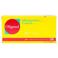 Oligosol manganèse cuivre 28 ampoules