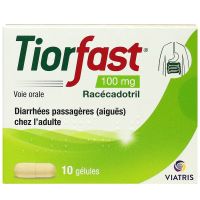 Tiorfast 100mg Racécadotril diarrhées passagères adulte 10 gélules