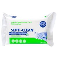 Septi-Clean 30 lingettes désinfectantes 2en1 mains et surfaces
