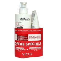 Dercos Energy+ shampoing 400ml + après-shampoing 200ml