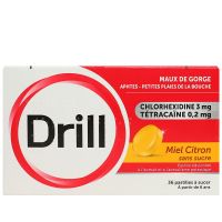 Drill maux de gorge miel citron 36 pastilles à sucer