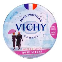 Mini pastilles Vichy rose litchi sans sucre 40g