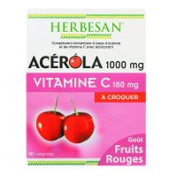 Acérola 1000 fruit rouge 30 comprimés