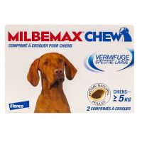 Milbemax Chew chiens +5kg 2 comprimés