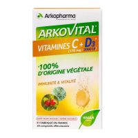 Arkovital Vitamines C + D3 immunité et vitalité 20 comprimés