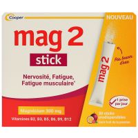 Stick nervosité fatigue musculaire Magnésium 300mg 30 sticks