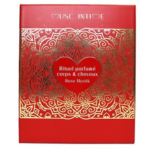 Coffret Noël Rituel parfumé corps et cheveux rose Mystik