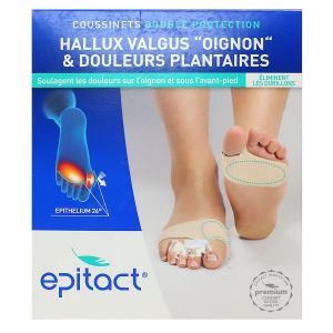 2 coussinets double protection Hallux Valgus et douleurs plantaires taille S