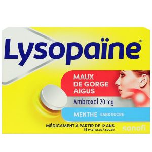 Lysopaïne menthe 18 pastilles