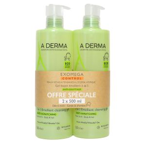 Exomega Control gel lavant émollient 2en1 2x500ml