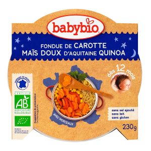 Assiette bonne nuit carotte maïs & quinoa 230g