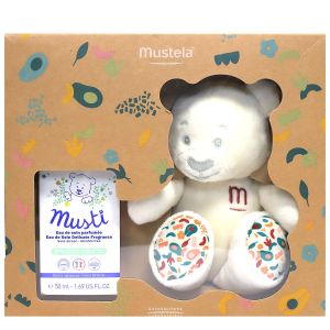 Coffret Musti eau de soin parfumée 50ml + peluche ourson