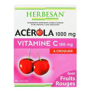 Acérola 1000 fruit rouge 30 comprimés