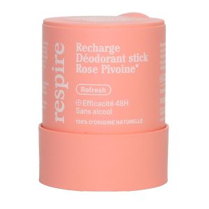 Refresh deodorant stick rose pivoine recharge bio 50g