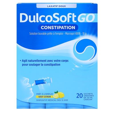 DulcoSoft GO Constipation laxatif doux 20 sticks liquides