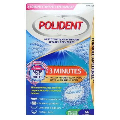 3 minutes nettoyant appareil dentaire 66 comprimés