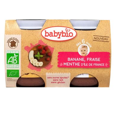 Petit pot fruits banane fraise & menthe 2x130g