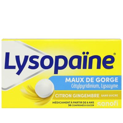 Lysopaïne 36 comprimés sans sucre - citron gingembre