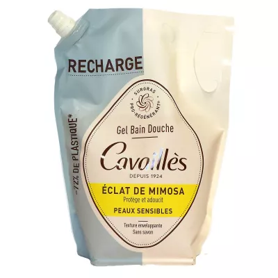 Eco-recharge gel bain douche peau sensible éclat mimosa 1L