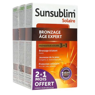 Sunsublim 3en1 bronzage âge expert préparateur solaire 84 gélules