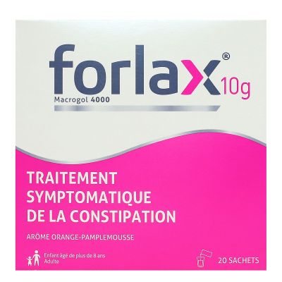 Forlax 10g traitement symptomatique constipation orange-pamplemousse 20 sachets