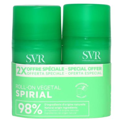 Spirial déodorant végétal 24h roll-on 2x50ml