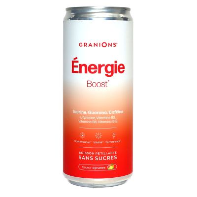 Boisson pétillante énergie Boost vitalité agrumes 330ml