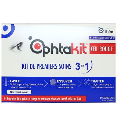 Ophtakit œil rouge kit premiers soins 3en1