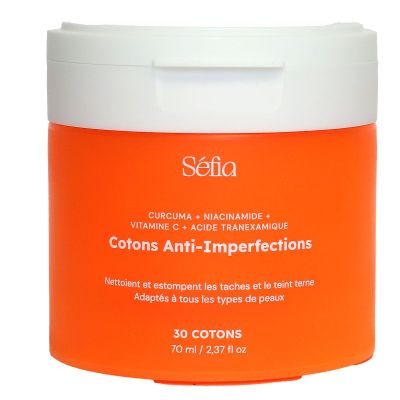 30 cotons anti-imperfections au curcuma