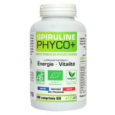 Spiruline Phyco+ bio énergie vitalité 500 comprimés