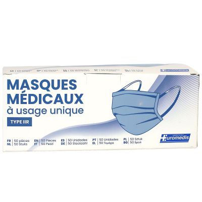 50 masques médicaux à usage unique type IIR