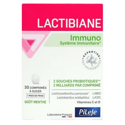 Lactibiane Immuno systeme immunitaire goût menthe 30 comprimés