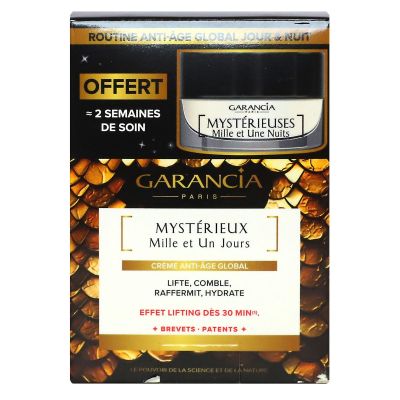 Mysterieux 1001 jours creme jour 30ml + 1001 nuits creme nuit anti-âge 10ml offert