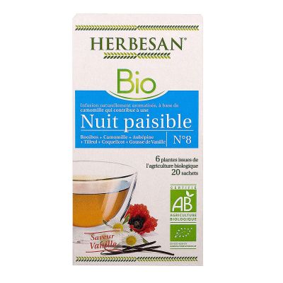 Infusion nuit paisible bio 20 sachets