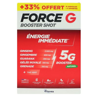 Force G Booster Shot énergie immédiate 5G 20 ampoules