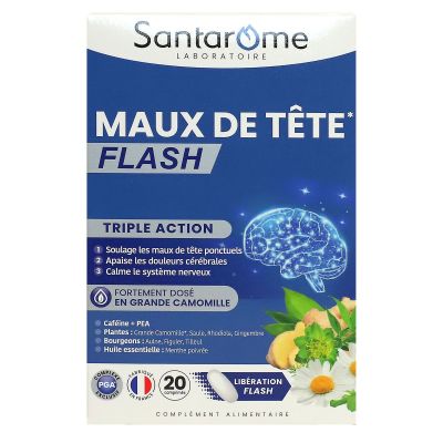 Maux de tête Flash triple action 20 comprimés