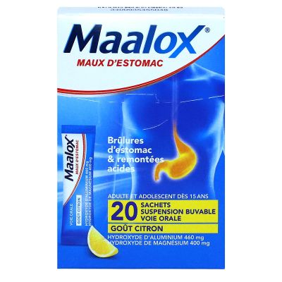 Maalox suspension buvable 20 sachets citron