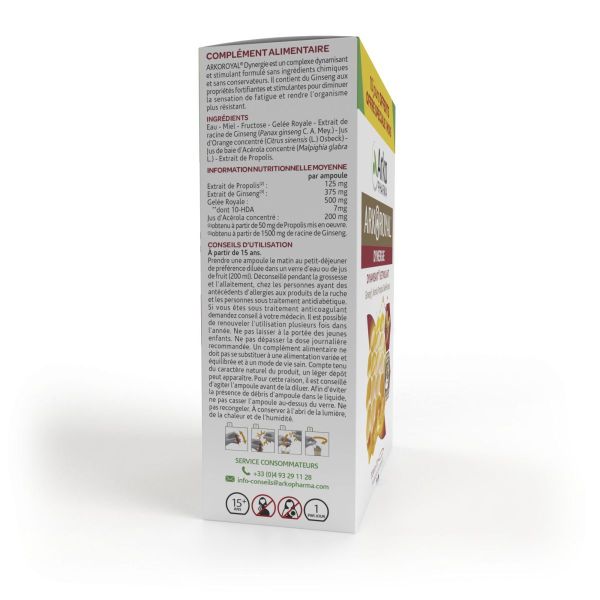 ArkoRoyal Dynergie bio dynamisant et stimulant 30 ampoules
