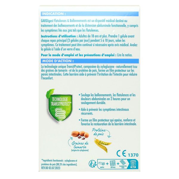Flatulence et ballonnements soulagement durable 15 gélules