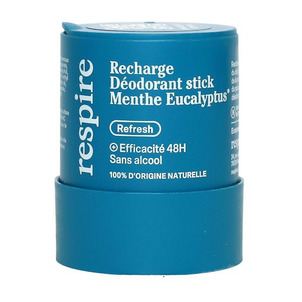 Refresh deodorant stick menthe eucalyptus recharge bio 50g