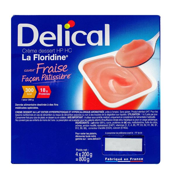 Crème la Floridine HP HC fraise 4x200g